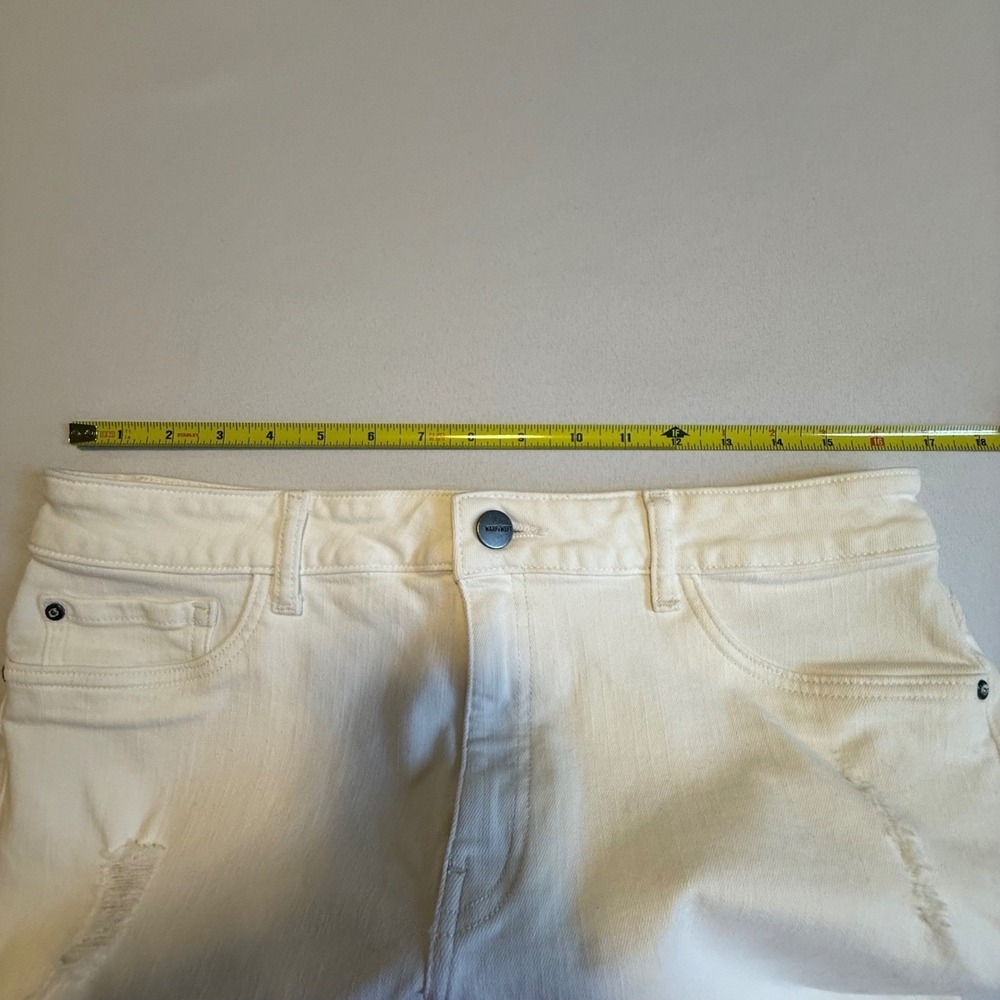 WARP+WEFT JFK New York City Skinny Jeans Women's‎ White Distressed Sz 32x29 - Picture 11 of 12
